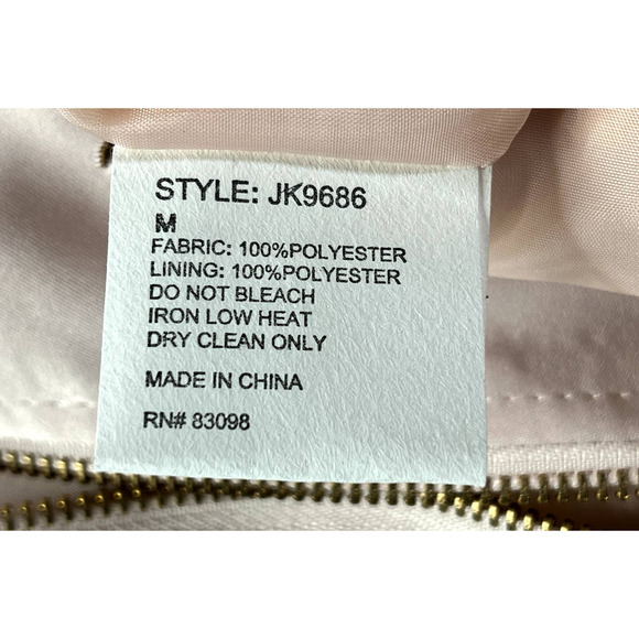 Ci Sono Womens Bomber Jacket Size Medium M Embroidered Pink Satin Coat - Picture 5 of 10